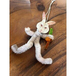 Handmade Vintage Easter Bunny Ornament Whimsical Rabbit Spring Decor